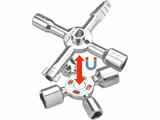 Kapcsolószekrény kulcs (vezérlőszekrény kulcs/univerzális keresztkulcs), 15 funkciós