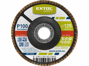 Lamellás csiszolóacél korund (Alumínium-oxid), P100, 125mm
