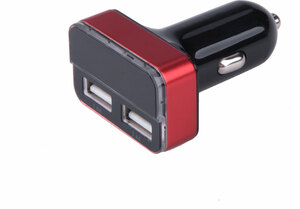 Autós töltő, szivargyujtó / dupla USB, 1,0A+3,4A/ 37W, kábel nélkül