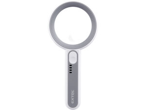 Nagyító LED lámpa, kézi, 12× nagyítás; műanyag ház, USB tölthető akku