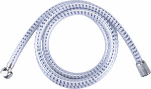 Zuhanytömlő, ezüst/szürke, PVC; 1,8m