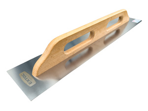 Glettelőkanál  rozsdamentes, 680×128×80mm, bükkfa fogantyúval