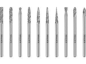 Mini keményfém turbómaró (rotormaró) klt. 10 db, átmérő 3mm /szár 3mm, keresztfogazás