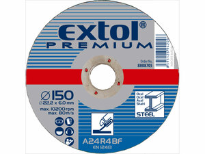 Csiszoló korong acélhoz, kék; 150×6,0×22,2mm, max 10200 ford/perc