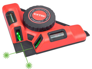 Lézeres vízszintező, ZÖLD, 90°-os szög, elektromos tapadómodullal