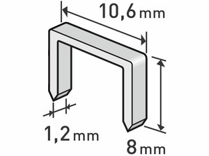 Tűzőgépkapocs, 1000db/csomag, 8mm, 10,6x0,52x1,2mm