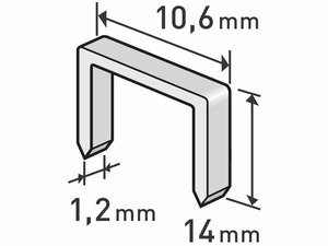 Tűzőgépkapocs, 1000db/csomag, 14mm, 10,6x0,52x1,2mm