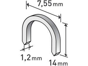 U-szeg tűzőgéphez, 1000db/csomag, 14mm, 7,55x0,52x1,2mm