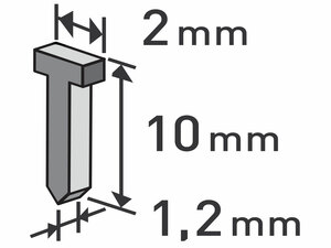 Szeg fejjel tűzőgéphez, 1000db/csomag, 10mm, 2,0x0,52x1,2mm