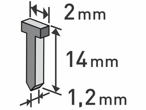 Szeg fejjel tűzőgéphez, 1000db/csomag, 14mm, 2,0x0,52x1,2mm