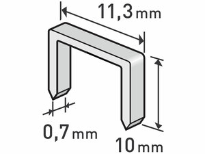 Tűzőgépkapocs, 1000db/csomag, 10mm, 11,3x0,52x0,70mm