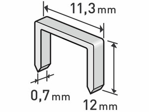 Tűzőgépkapocs, 1000db/csomag, 12mm, 11,3x0,52x0,70mm