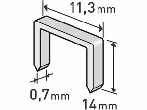 Tűzőgépkapocs, 1000db/csomag, 14mm, 11,3x0,52x0,70mm