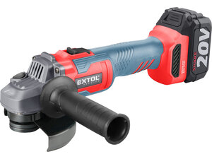 Akkus sarokcsiszológép, Share20V, 125mm, szénkefe nélküli, 20V, Li-ion, 1db akku, 1db töltő, 4000 mAh, 115mm