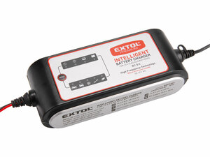 Akkutöltő, autós, mikroprocesszoros, intelligens, 8 Amp, 4-160Ah, DC 12V