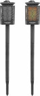 Éjszakai, kerti LED lámpa, láng hatású, napelem+szenzor, Ni-Mh akku, 600mAh, leszúrható+falra szerelhető, 66cm, IP44