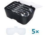 Nagyító LED lámpa, szemüveg, 3,5× nagyítás; műanyag ház, USB tölthető akku