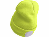 Sapka homloklámpával 45lm, tölthető, USB, fluoreszkáló sárga, univerzális méret