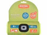 Sapka homloklámpával 45lm, tölthető, USB, fluoreszkáló sárga, univerzális méret
