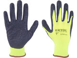 Kötött kesztyű nylon, varrat nélküli, méret  9` latexbe mártott teny. és ujjhegy