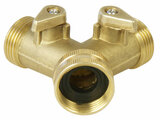 Elzárható Y-csatlakozó, 3/4", SÁRGARÉZ