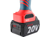 Akkus sarokcsiszológép, Share20V, 125mm, szénkefe nélküli, 20V, Li-ion, 1db akku, 1db töltő, 4000 mAh, 115mm