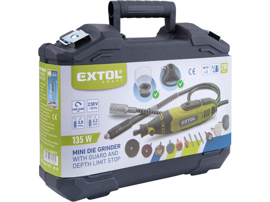 Mini köszörű és fúrógép klt., 135W