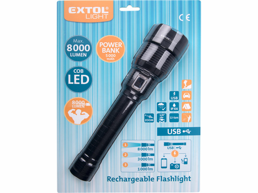 LED lámpa, 60 W COB LED; 8000 Lm, ALU ház