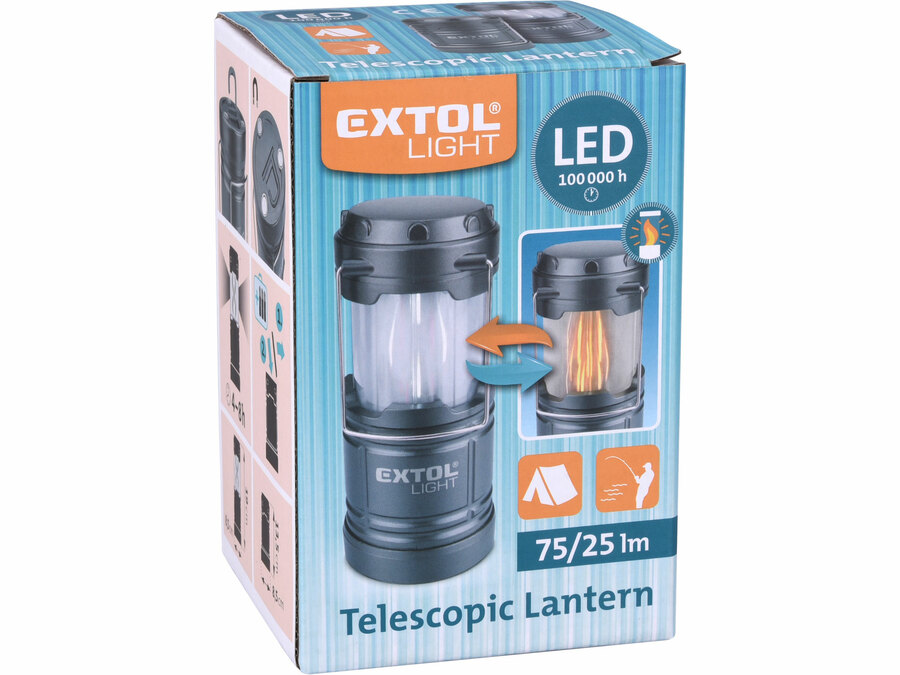 LED teleszkópos lámpa, 75 Lumen, láng hatású fény