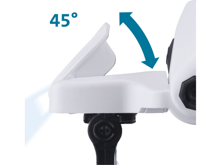 Nagyító LED lámpa, szemüveg, 3,5× nagyítás; műanyag ház, USB tölthető akku