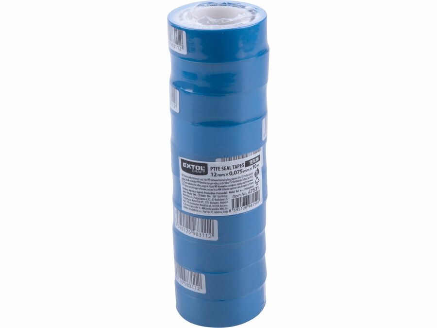 Tőmítő szalag klt., teflon, 10 db, (PTFE), 0,075×12mm×10m