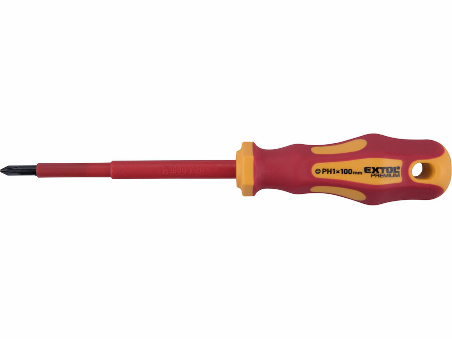 Csavarhúzó szigetelt 1000V, PH1×100 mm, CrV., VDE, GS