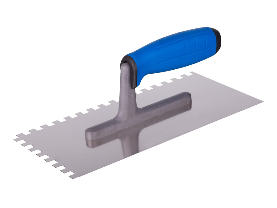 Glettelőkanál 270×128×90mm rozsdamentes csempéző  8×8mm