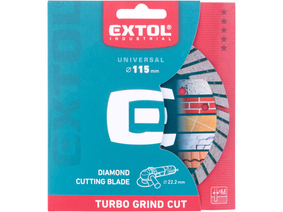 Gyémántvágó, ipari korong,TURBO,gyors vágás; 115×22,2mm, száraz és vizes vágásra