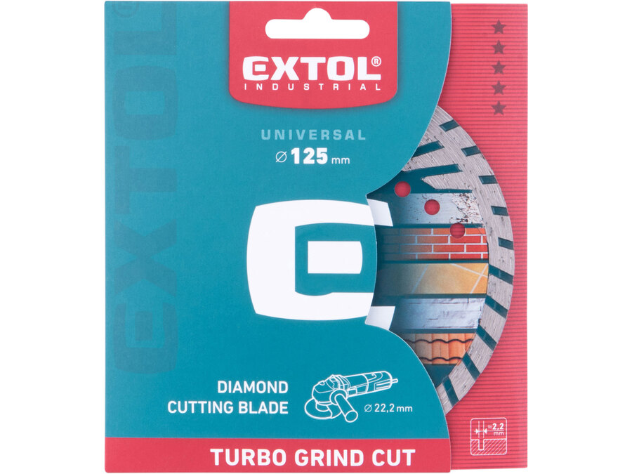 Gyémántvágó, ipari korong,TURBO,gyors vágás; 125×22,2mm, száraz és vizes vágásra