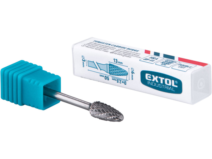 Mini keményfém turbómaró (rotormaró), íves, kerek orrú, átmérő 6×13mm/szár 3mm, keresztfogazás