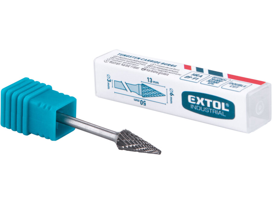 Mini keményfém turbómaró (rotormaró), kúpos, hegyes orrú, átmérő 6×13mm/szár 3mm, keresztfogazás