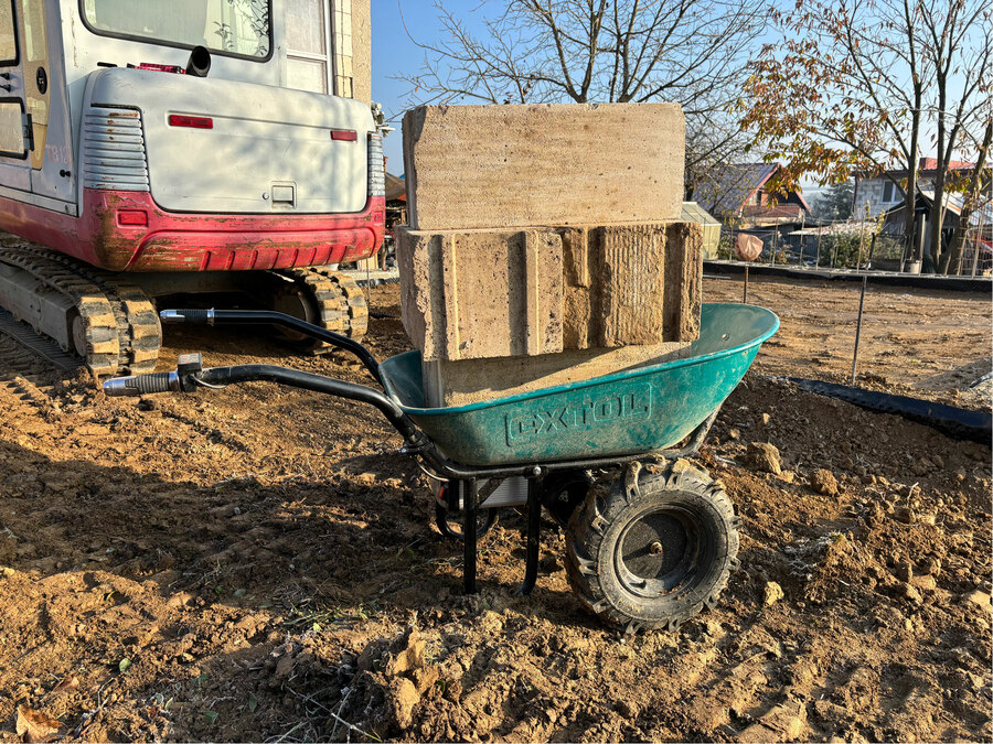 Akkus talicska, sebességváltóval, max.260 kg, 100l, 40V Li-ion, 6Ah