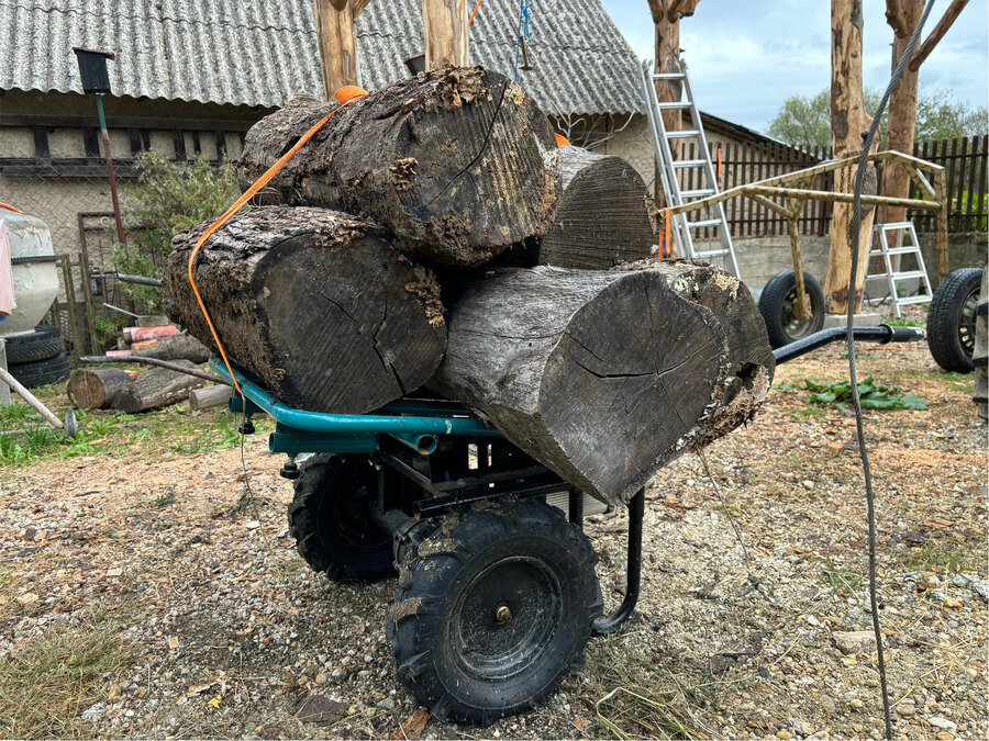 Akkus talicska, sebességváltóval, max.260 kg, 100l, 40V Li-ion, 6Ah