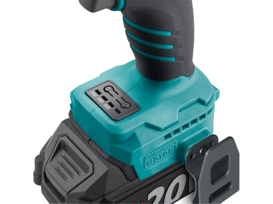 Akkus ütvecsavarozó, Share20V, 1/2" négyszög, Li-ion; 1db 20V akku: 2000 mAh, 1db töltő, 500 Nm