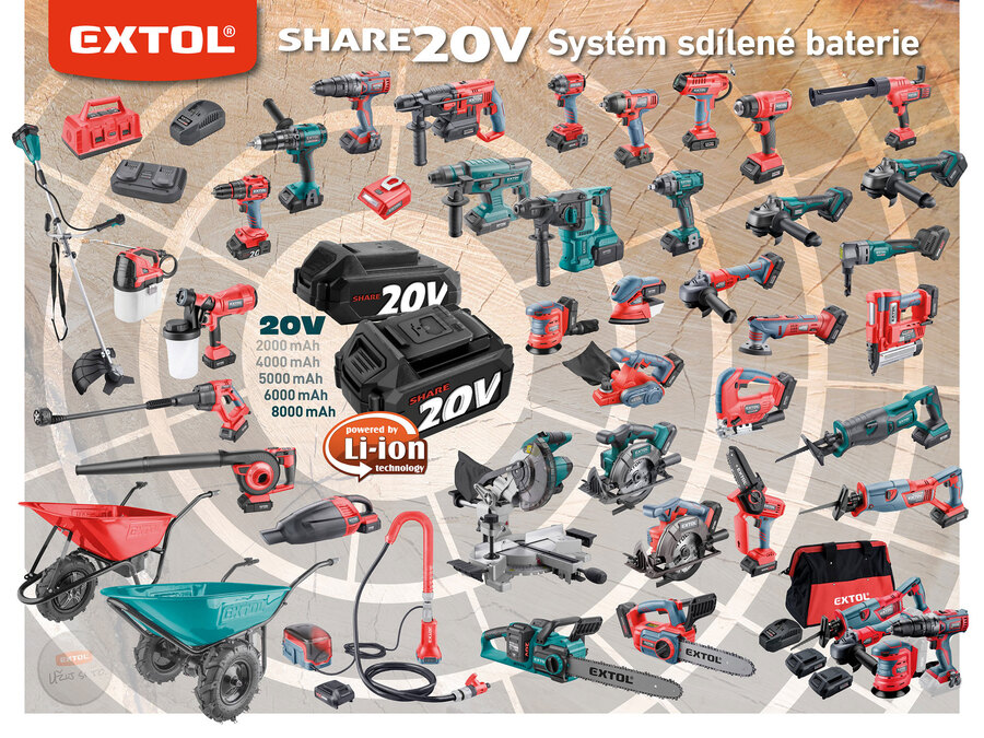 Akkus ütvefúró SHARE20V, 1,7J, SDS plus, BRUSHLESS, 20V Li-ion, 2000mAh