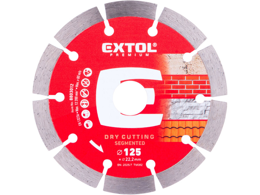Gyémántvágó szegmenses; 125×22,2mm, max.12.250 f/min