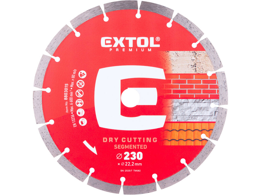 Gyémántvágó szegmenses; 230×22,2mm, max.6.650 f/min