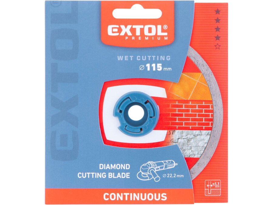 Gyémántvágó csempevágáshoz (sima), extra vékony, vizes vágásra; 115×1,1×22,2mm, max.13.300 ford/perc