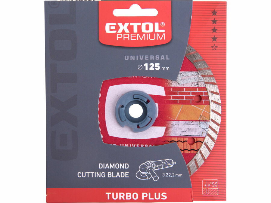 Gyémántvágó TURBO Plus; 125mm, száraz és vizes vágáshoz, vágási mélység: 2,5 cm