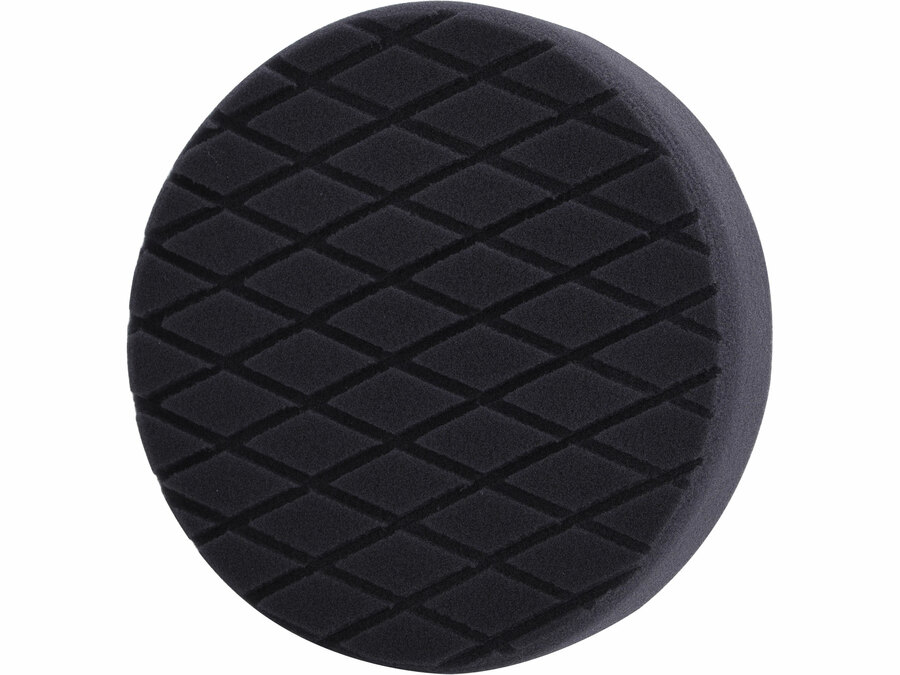 Polírkorong, finiselő, gyémánt mintájú vágott, T10, fekete, ⌀180x35mm, tépőzáras ⌀150mm