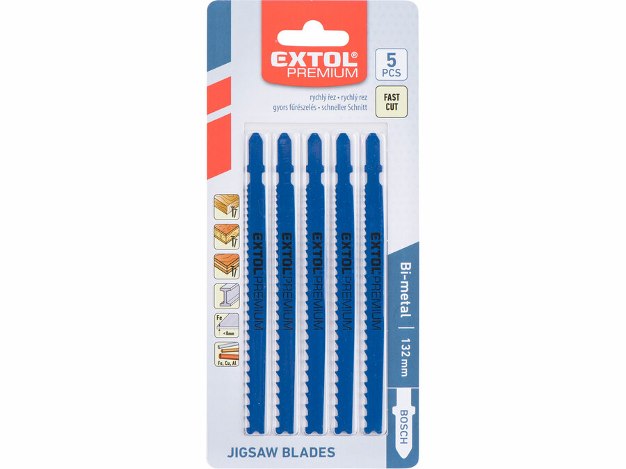 Dekopírlap egyenes vágáshoz, 5db, 132x1mm, Bi-metál
