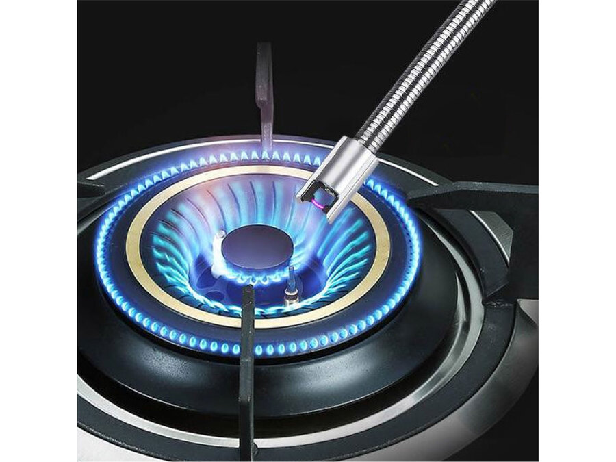 Elektromos plazma (ARC/Atomic/ívgyújtó) öngyújtó, hajlítható szárral, 26 cm, USB tölthető