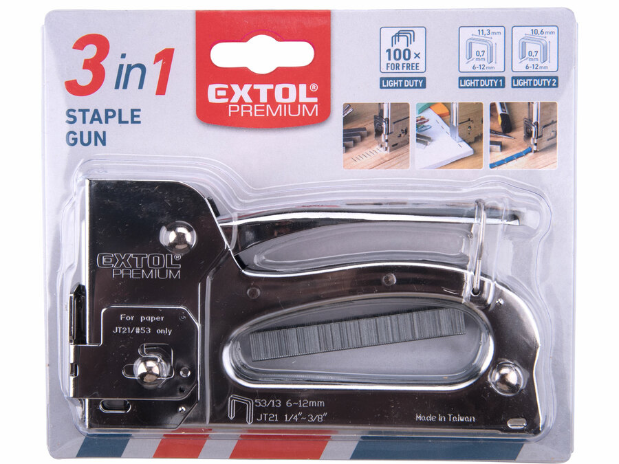 Tűzőgép 10,6 és 11,3mm × 6-12mm, TÜV/GS;  3 az 1-ben funkció