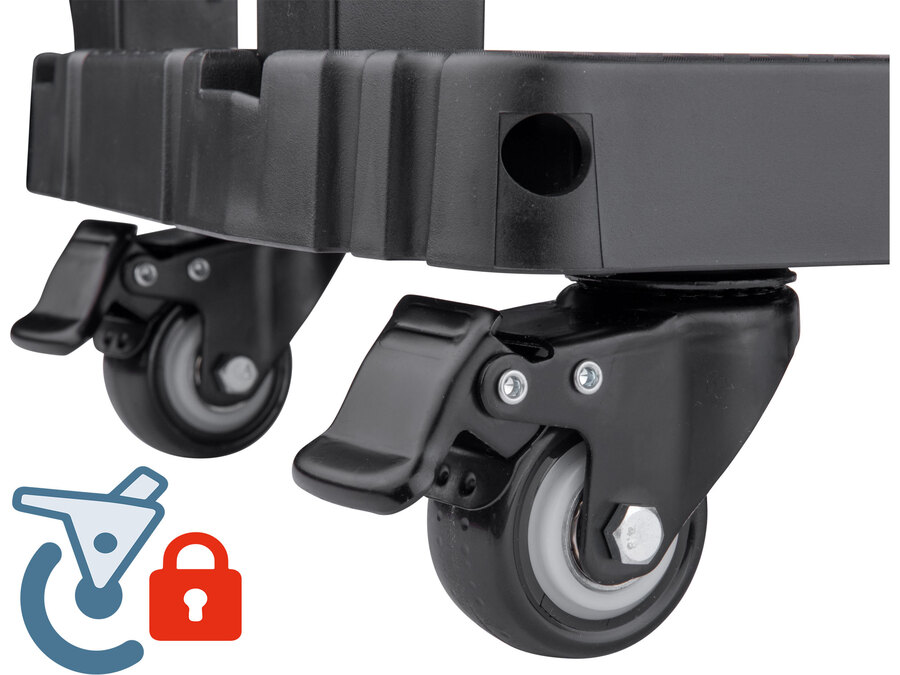 Kézikocsi, összecsukható, max.teherbírás:100kg, 6 db kerék